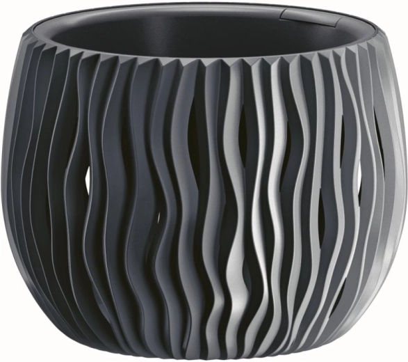 Květináč Sandy Bowl s vložkou 18 cm antracit