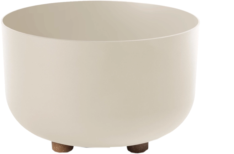 Květinová mísa Sofia 27 cm z recyklovaného plastu, béžová matná