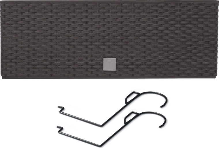 Závěsný ratanový truhlík s vkladem 58 cm antracit