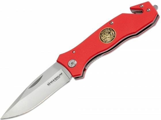 Magnum Fire Brigade 42 záchranářský kapesní nůž 8,6 cm, červený G10