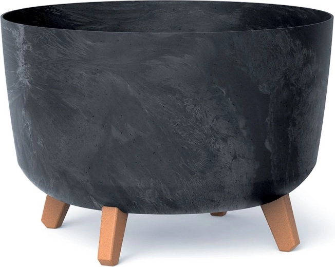 Květináč Gracia s betonovým efektem, antracit, 33,9 cm