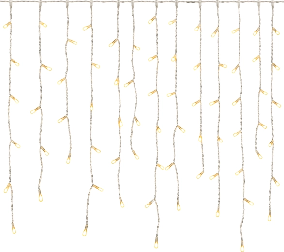 Vánoční světelný závěs s rampouchy, 96 LED, teplá bílá, USB, 3,5 m