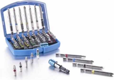 Sada bitů do vrtačky 25 a 75 mm, 56 dílů s držákem v kufříku