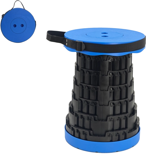 Teleskopická skládací stolička modrá (7–45 cm)