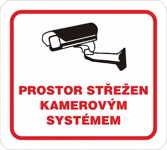Samolepka Prostor střežen kamerovým systémem 100 × 90 mm