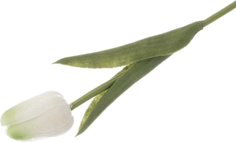 Tulipán z plastu (UH) bílý/žlutý 33 cm