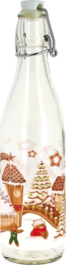 Skleněná láhev s patentním uzávěrem 540 ml Perníčková vesnička