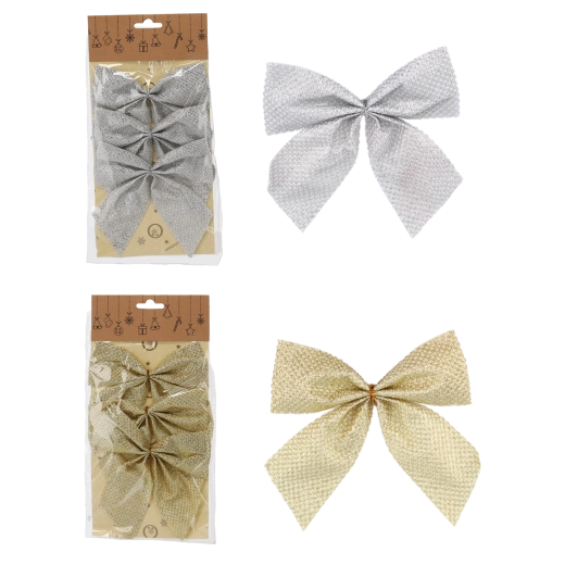 Sada vánočních mašlí 13 cm – 3 ks