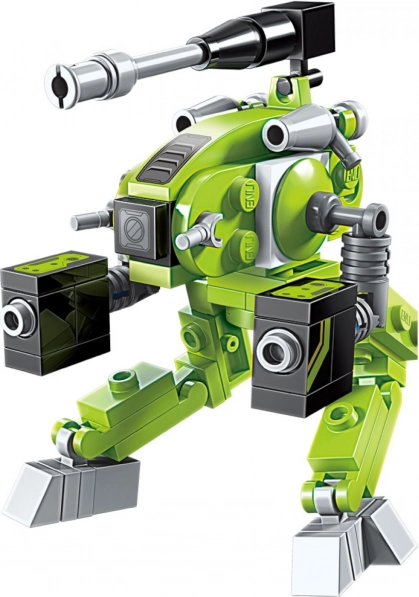 Qman Pioneer Police Apocalypse – robot s vysokovýkonným dělem, stavebnice 75 dílků