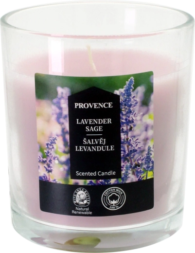 Vonná svíčka ve skle šalvěj a levandule 7 × 8 cm