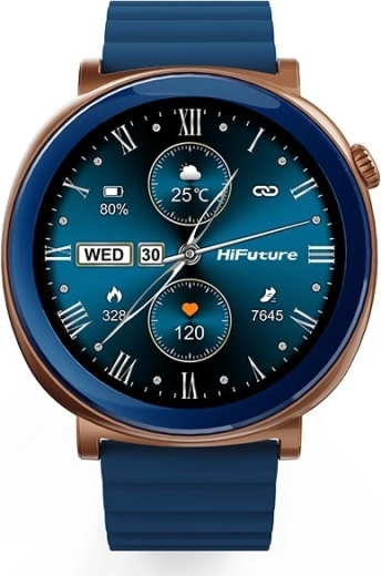 Chytré hodinky Aurora s AMOLED displejem a AI hovory – modré