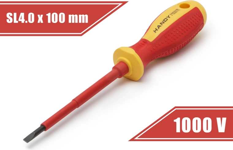 Izolovaný plochý šroubovák 0,8 × 4 × 100 mm do 1000 V