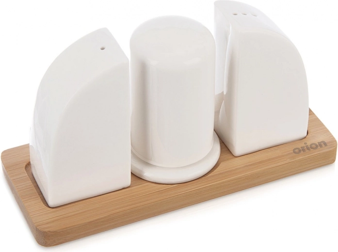 Porcelánová solnička a pepřenka se stojánkem WHITELINE, 4dílná sada