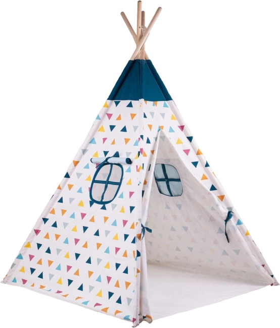 Bigjigs Toys dětské týpí s barevným vzorem z FSC dřeva