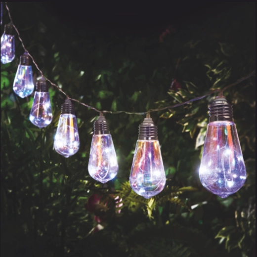 Solární zahradní girlanda FELISI 10 LED, studená bílá, 3,8 m