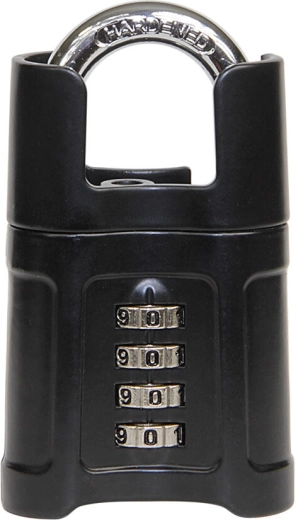 Kódový visací zámek s krytem třmenu – černý