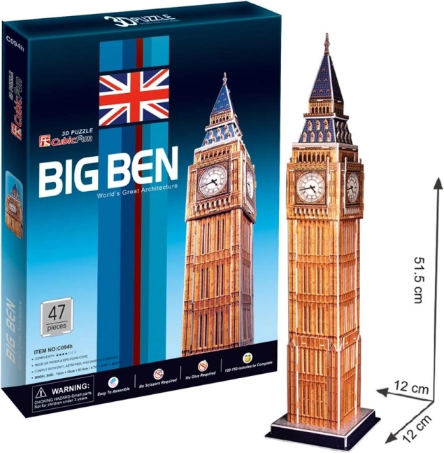 CUBICFUN 3D puzzle Big Ben 44 dílků