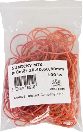 Gumičky mix 20–80 mm, balení 100 ks