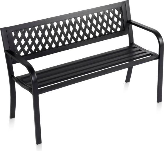 Vilde černá kovová zahradní lavice 119 × 45 × 76 cm