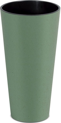 Květináč Tubus Slim Eco Wood se vkladem 30 cm – zelená