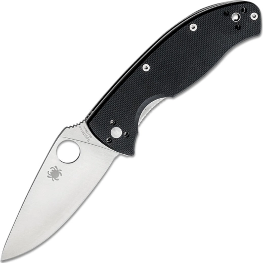 Spyderco Tenacious kapesní nůž, hladké ostří, satin, černá G10