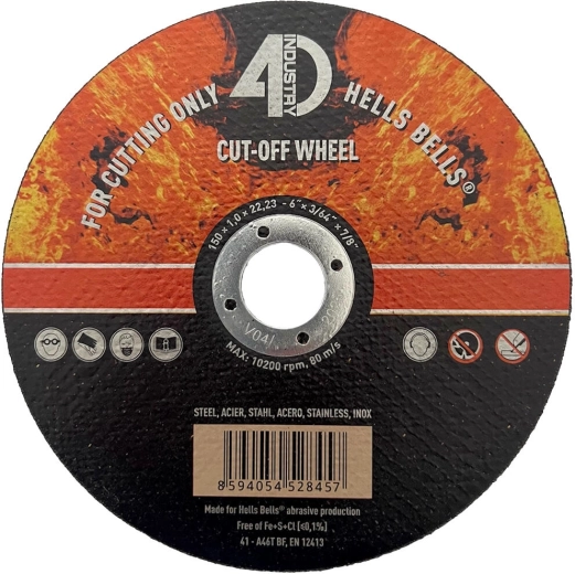 Řezný kotouč na ocel a nerez 150 × 1,0 × 22,2 mm