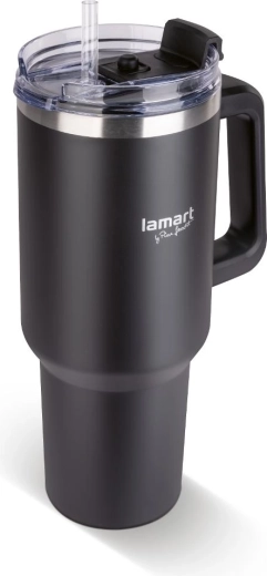 Termohrnek Lamart Huge černý 0,9 l