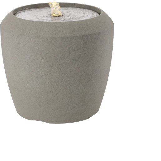 Zahradní fontána s LED osvětlením, šedá, 33,6 × 33,6 × 30,5 cm