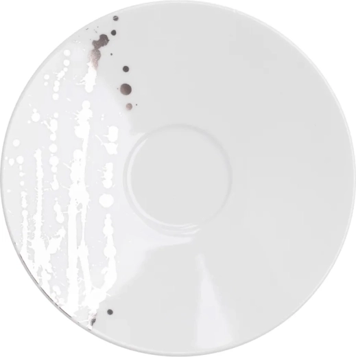 Splendor bílý talířek (spodek) 16 cm s platinovým dekorem