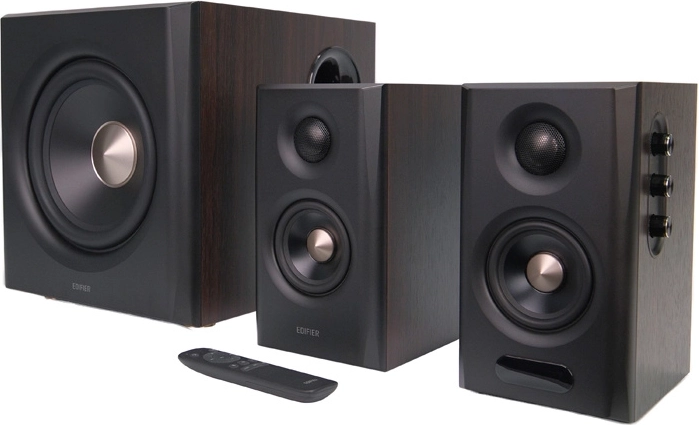 Edifier S355DB 2.1 reproduktory s bezdrátovým subwooferem (hnědé)