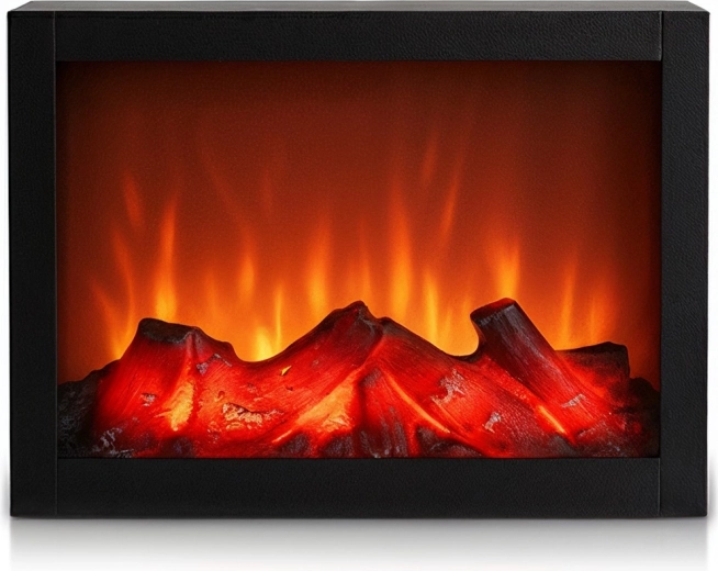 Elektrický LED krb černý 29 × 23 cm
