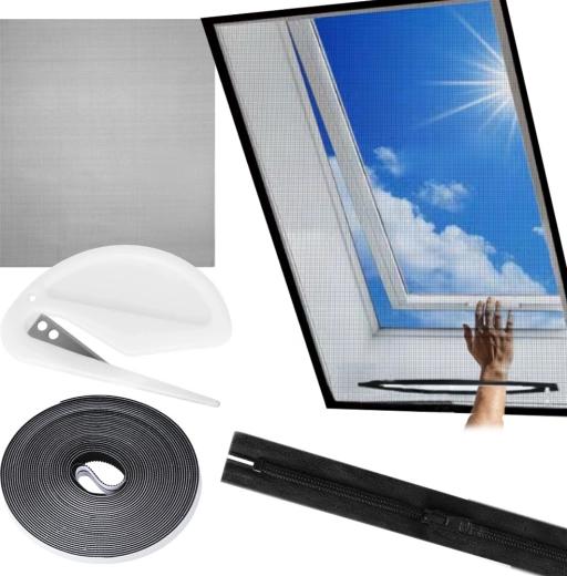 Mřížka proti hmyzu na střešní okno, černá 140 × 120 cm