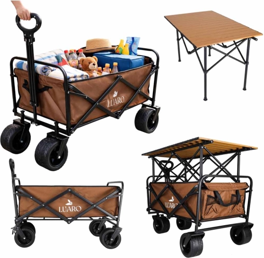 Skládací transportní vozík LUARO 2v1 se stolkem