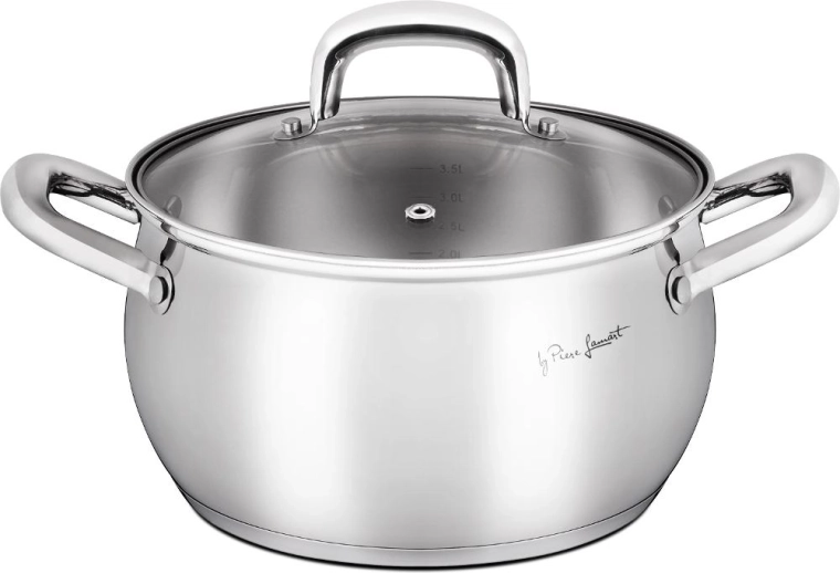 Lamart Shape nerezový kastrol s poklicí 4,4 l