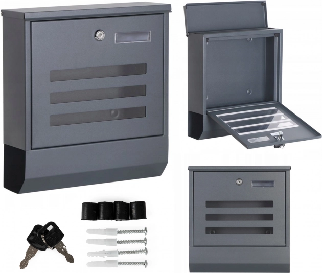 Poštovní schránka s novinovým tubusem ModernHome, pozinkovaná ocel, antracit