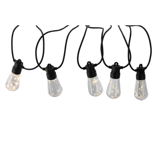 Zahradní světelný řetěz 20 m, 20 LED, teplá bílá, IP44, 12 V s úchyty