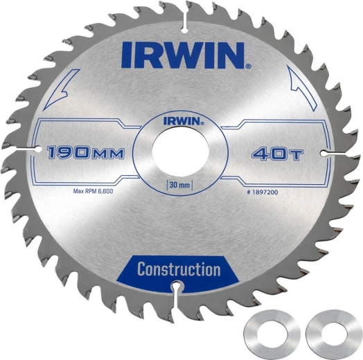 Pilový kotouč IRWIN 190 mm, 40 zubů, tenký řez pro dřevo a desky