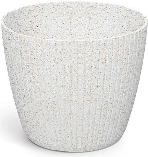 Květináč Lamia Eco Wood 13,8 cm bílý