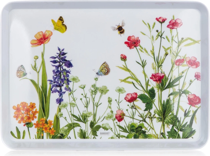 Melaminový tác MEADOW 30 × 21,5 cm, bílý