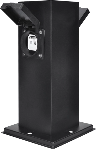 Solight zahradní elektrický sloupek IP44 z nerezové oceli, 2 zásuvky, černý
