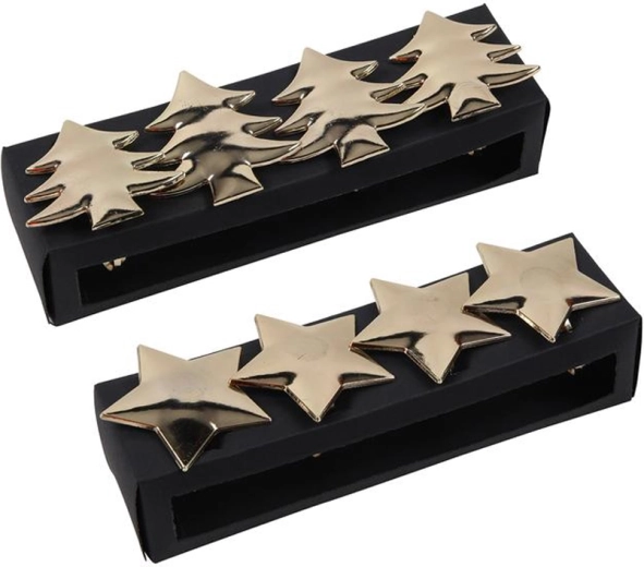 Ozdobné kroužky na ubrousky – růžový stromeček a hvězda, sada 4 ks