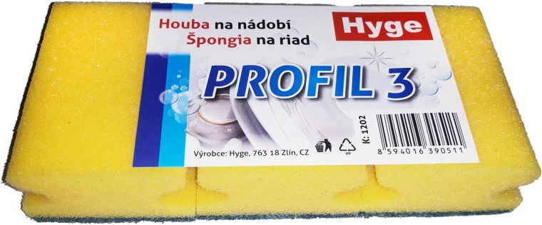Tvarovaná houbička na nádobí mix barev 3 ks