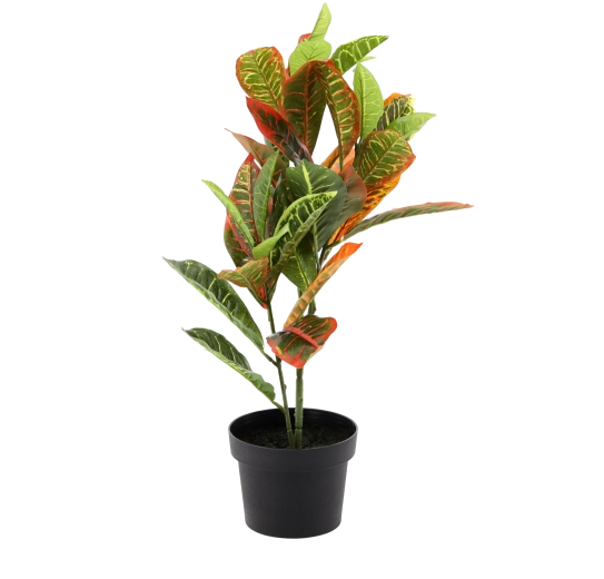 Umělá rostlina do květináče 58 cm, realistické pestře zbarvené listy