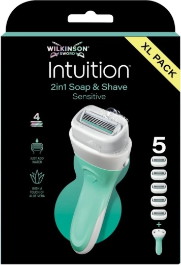 Wilkinson Intuition 2v1 Soap & Shave Sensitive dámský holicí strojek s mýdlem