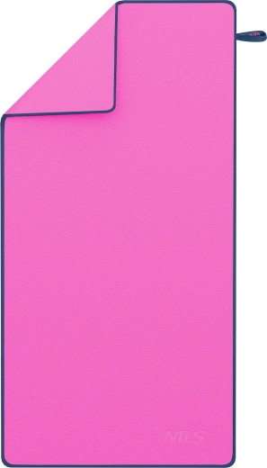 Rychleschnoucí ručník z mikrovlákna NILS růžový/tmavě modrý 200 × 90 cm