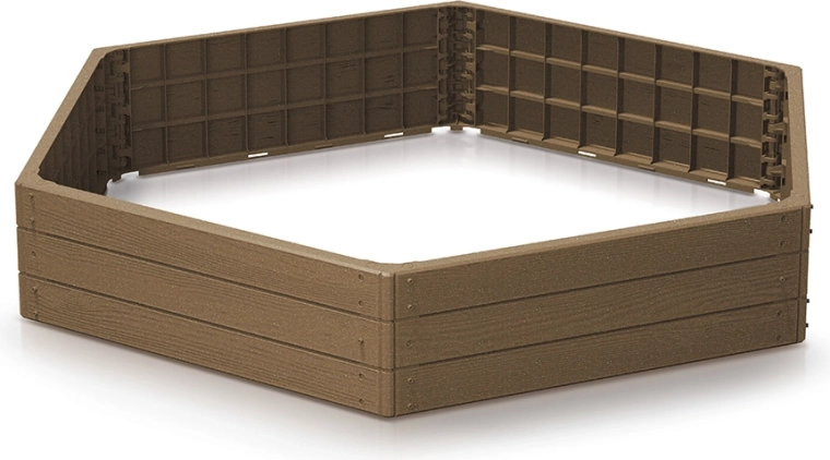 Vyvýšený zahradní záhon z plastu s imitací dřeva 148 cm Naturo