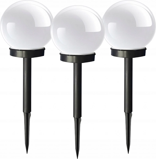 Solární zahradní lampy koule na zapíchnutí, 3 ks