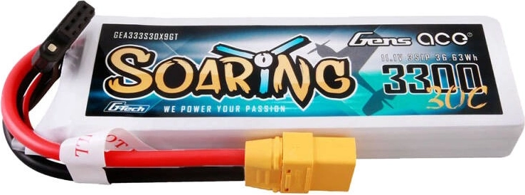 Gens Ace G-Tech Soaring 3300 mAh 11,1 V 30C LiPo 3S baterie s konektorem XT90