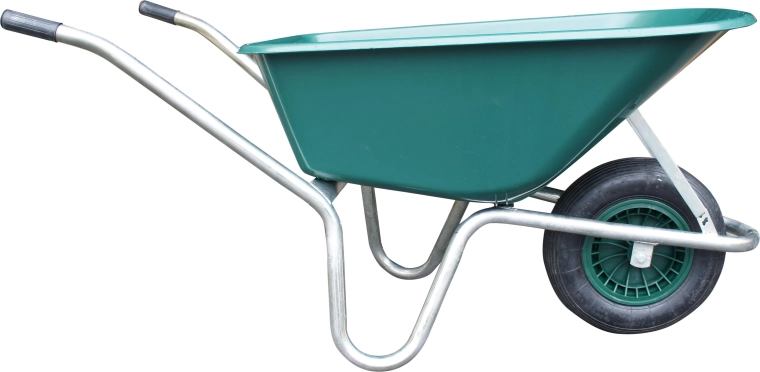 Zahradní kolečko LIVEX 100 l, pozinkovaný rám, zelená korba