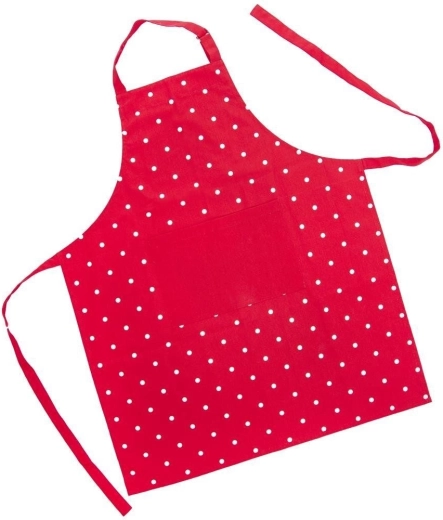 Bavlněná kuchyňská zástěra s puntíky TECKA, červená
